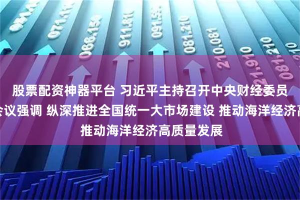 股票配资神器平台 习近平主持召开中央财经委员会第六次会议强调 纵深推进全国统一大市场建设 推动海洋经济高质量发展